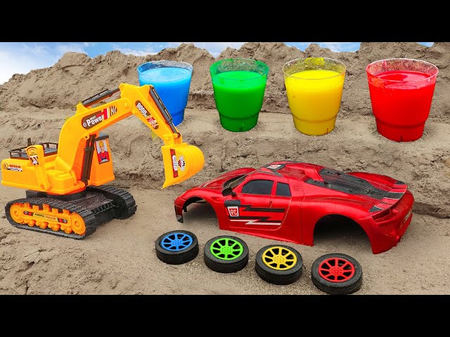 Construction Vehicles, JCB Excavator, Crane, Dump truck assemble Car toys