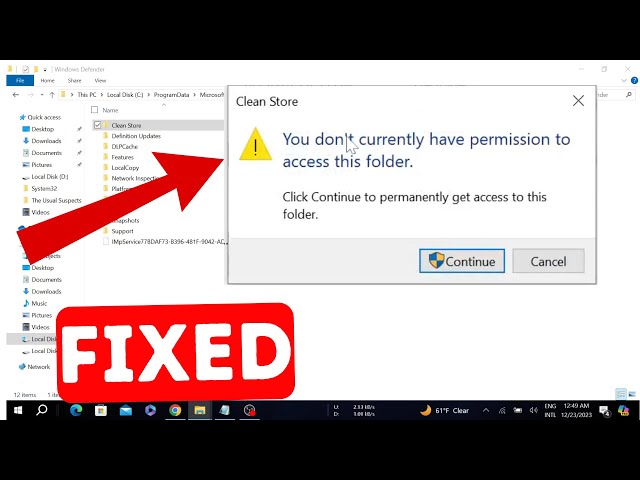 How to Fix You Don't have permission to Access This folder