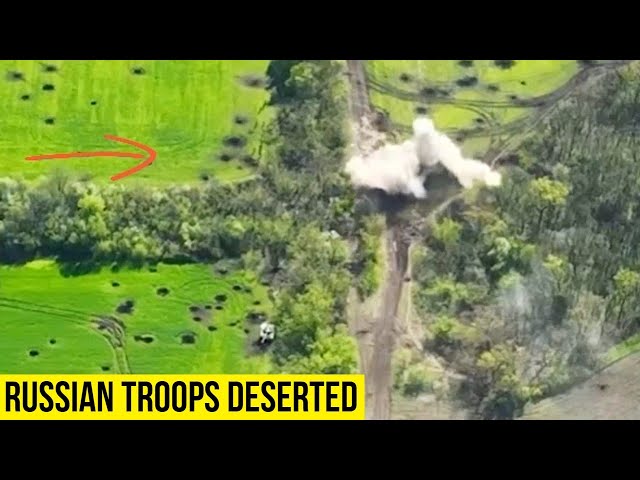 Drone filmed Russian military desertion from the battlefield.