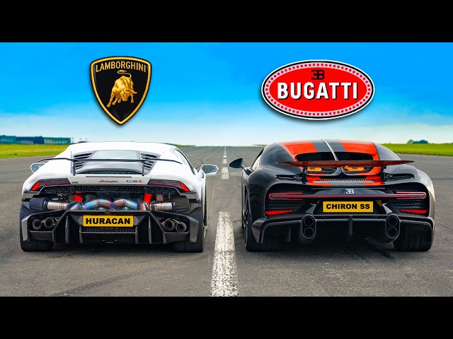 Bugatti Chiron SS v 1,800hp Lambo Huracan: DRAG RACE