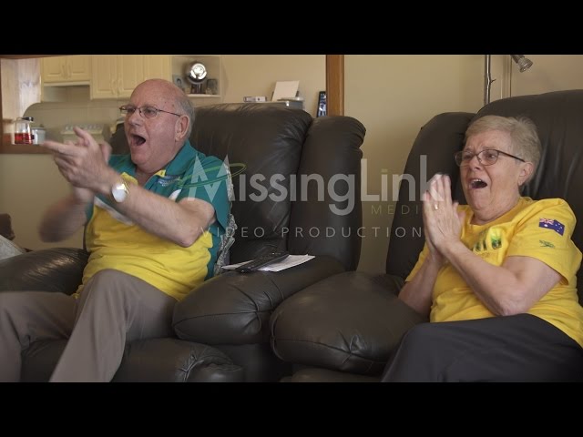 Kyle Chalmers' grandparents tears of joy watching him win Rio Gold. Original footage.
