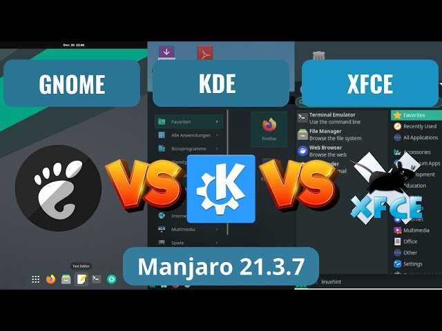 Manjaro 21.3.7 GNOME vs KDE vs XFCE (RAM Consumption)