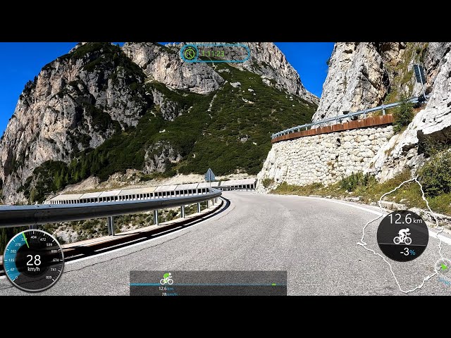 Extra long Indoor Cycling Workout Sankt Kassian Dolomites Italy Ultra HD Garmin Video