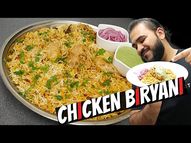 Chicken Biryani with Green Sauce and Pickled Onions | Halal Chef