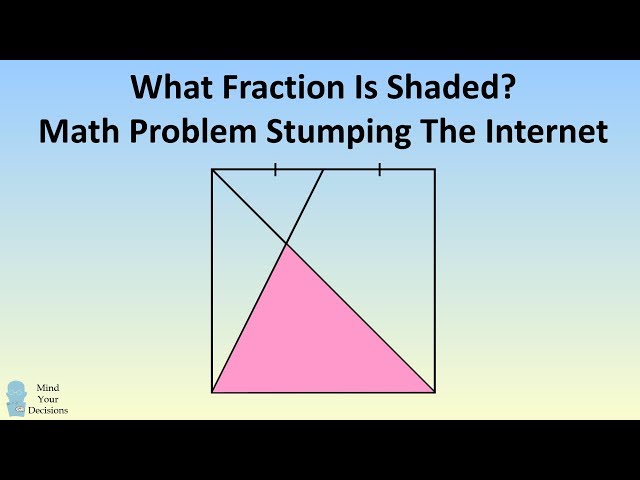 MATHS PROBLEM STUMPING EVERYONE! Fraction Of Square Shaded