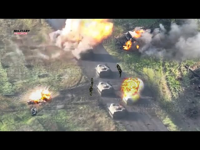 BRUTAL ATTACK!! Ukrainian Army using 30 HIMARS destroy 50 Russian tanks & 130 Shahed Iranian Drones