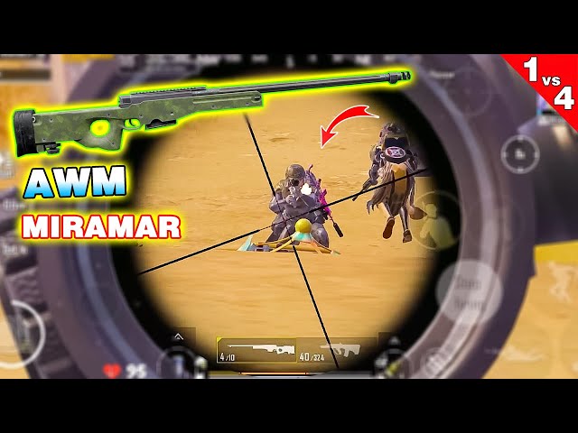Confronting A Daring Enemy Team | AWM in Miramar PUBG Mobile