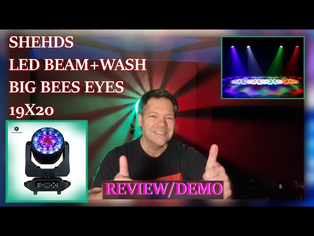 Shehds Big Bees Eyes 19x20 - DJ Moving Head Light - stage lighting - a review and demo - affordable