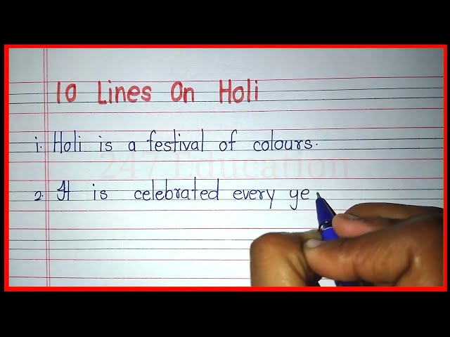 10 lines Essay on My Favourite Festival Holi in English | Essay on Holi in English | Holi par essay
