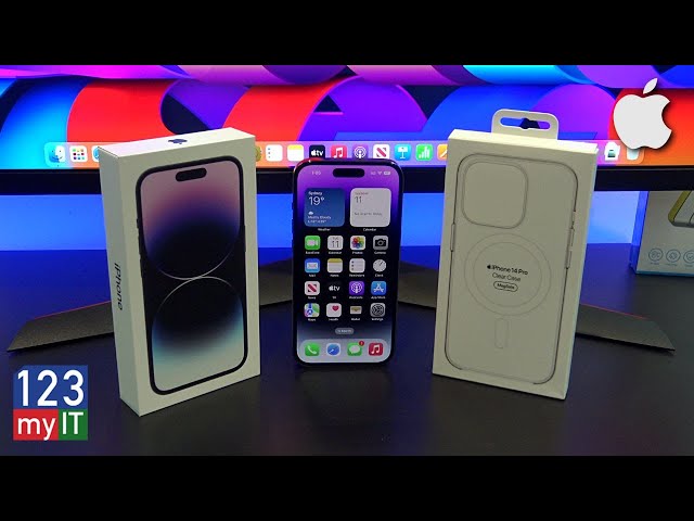 Apple iPhone 14 Pro Purple & Clear Case