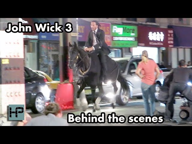 'John Wick 3' - Behind The Scenes - Keanu Reeves Goes Horseback Through The Streets of NY
