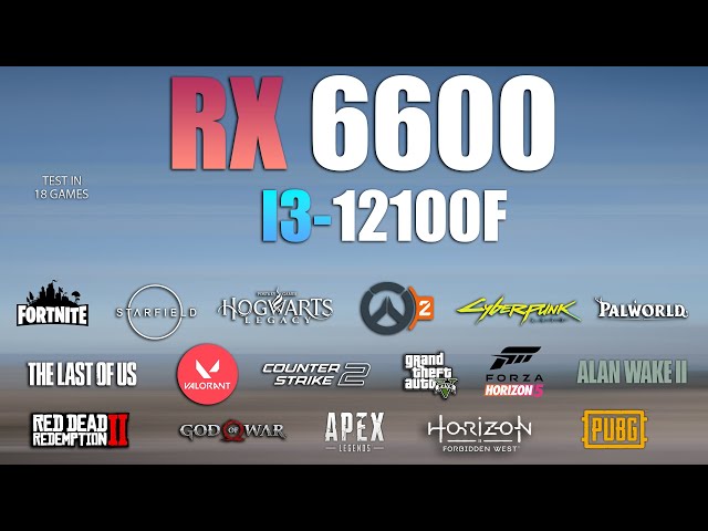 RX 6600 + I3 12100F : Test in 18 Games - RX 6600 Gaming