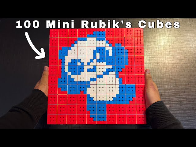 I Made a MOSAIC ART with 100 Mini Rubik’s Cubes 🥋