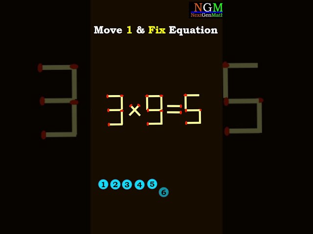 #viralshorts #trending #matchstick #puzzle PUZZLE 142 MOVE 1 Match Stick & Correct The Equation