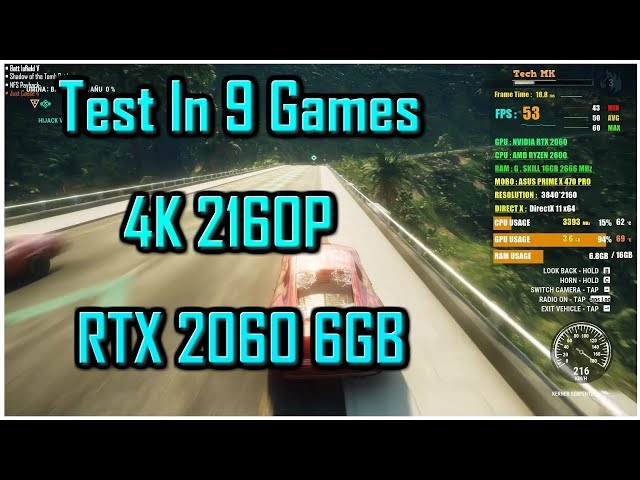 4K Test In 9 Games | RTX 2060 + Ryzen 2600 | 4K gameplay 2160p | Tech MK