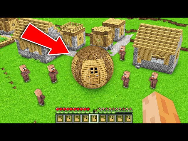Who Build this SECRET SPHERE HOUSE in My Minecraft Village ??? New Round Base in Minecraft !!!
