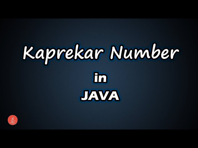 Kaprekar Number in JAVA || BluejCode