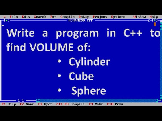 Write a program in C++ to find Volume of Cylinder , Cube and Sphere