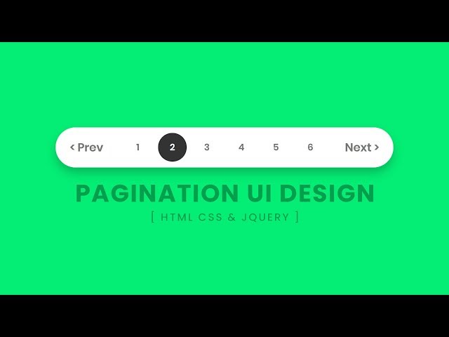 Pagination UI Design Using Html CSS and jQuery | next() Prev()