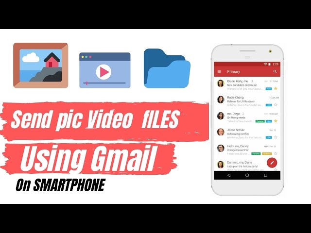 How To Send Pictures Videos & Files in Gmail On SmartPhone