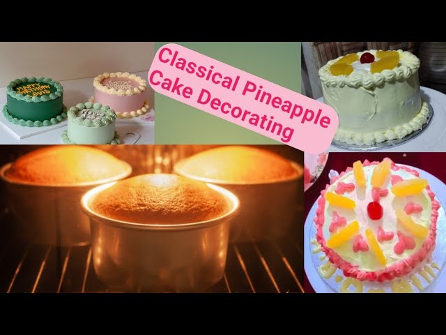 Bakery Style Classical Pineapple Cake Decorating video #viral #cakedecorating