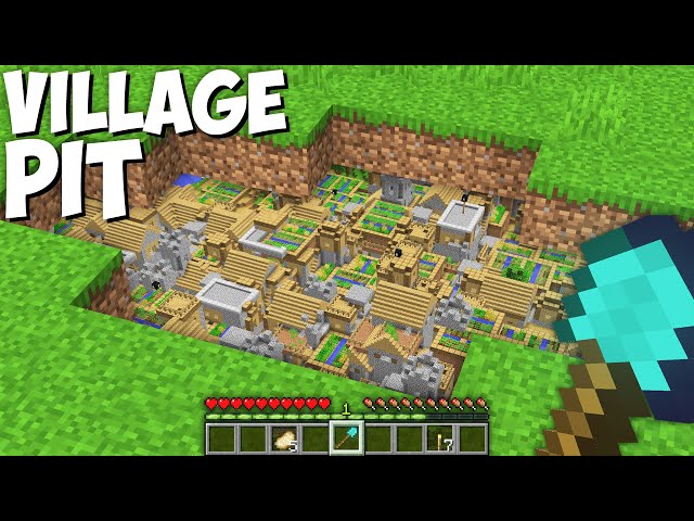 How I Found VILLAGE UNDERGROUND ??? Minecraft Secret Pit Base Tunnel Challenge !!!