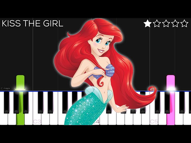 The Little Mermaid - Kiss the Girl | EASY Piano Tutorial