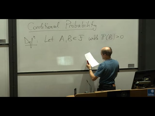 Probability Lecture 3: Conditional probabilities - 1st Year Student Lecture