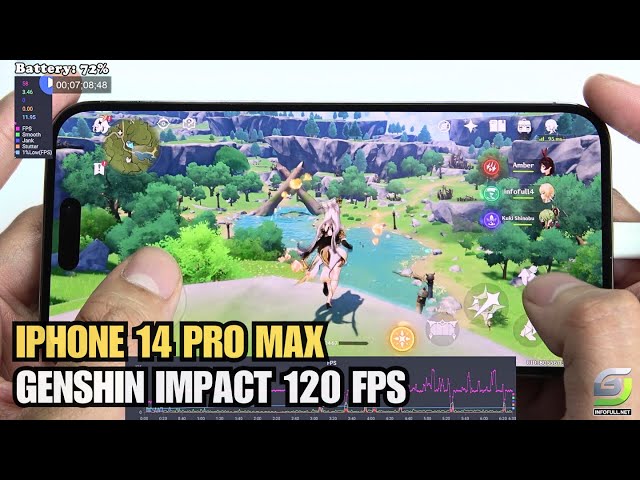 iPhone 14 Pro Max test game Genshin Impact 120 FPS 2024 |  Apple A16 Bionic