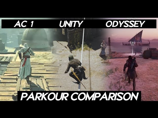 AC Odyssey "PARKOUR COMPARISON" with all ASSASSINS CREED Games | PC 2022