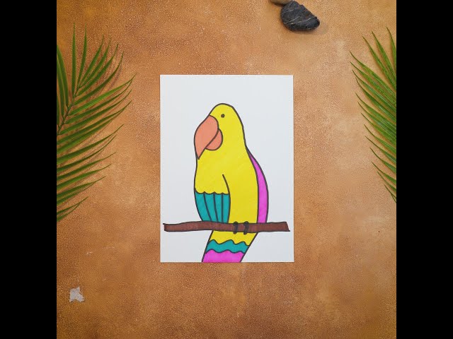 Easy And Colorful Parrot Drawing Trick 🦜