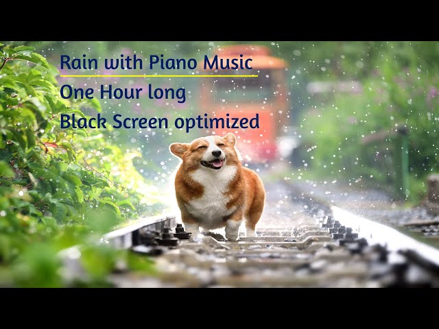Rain with piano music 1 hour