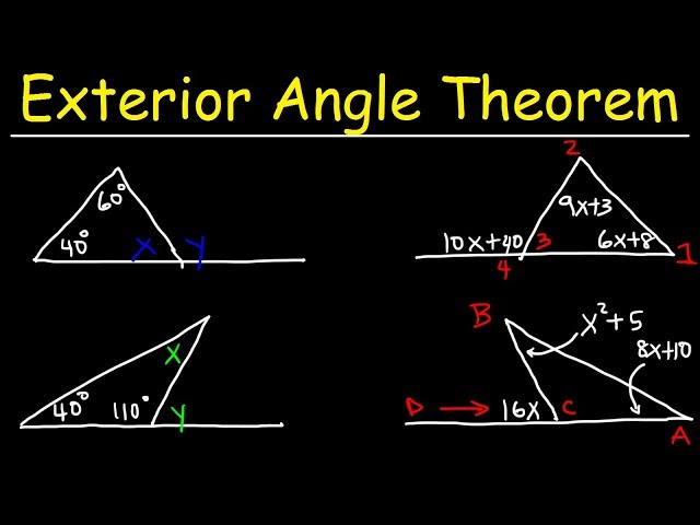 Exterior Angle Theorem For Triangles, Practice Problems - Geometry