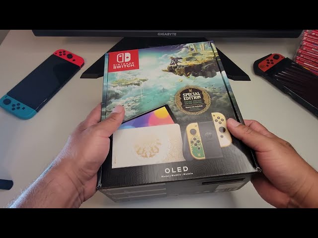 Unboxing Zelda Tears of the Kingdom Nintendo Switch OLED