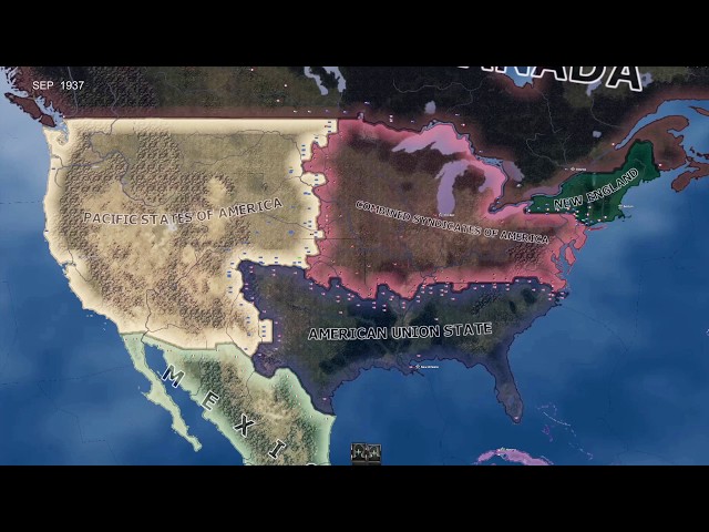 Trouble in America - Hoi4 Timelapse