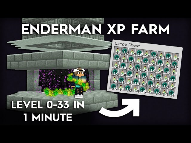 Minecraft Enderman 1 Hit Farm - Super Fast XP