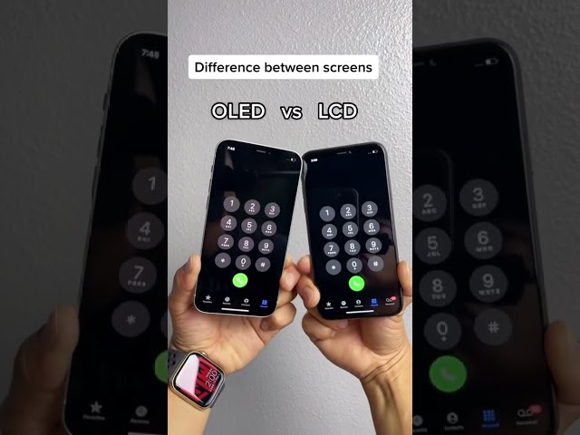 OLED vs LCD look at the difference between screens 😳            #oled #lcd #screen #phones
