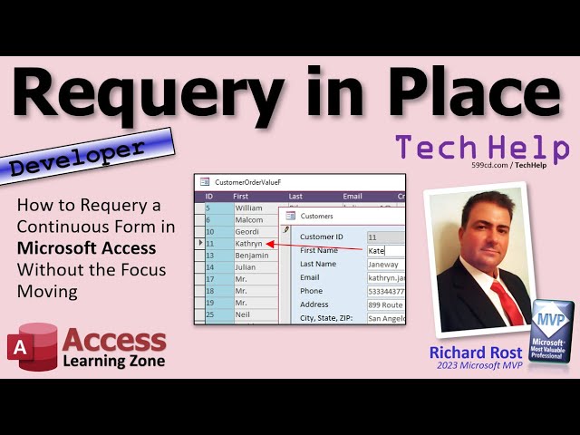 Requery in Place: How to Requery a Continuous Form in Microsoft Access Without the Focus Moving