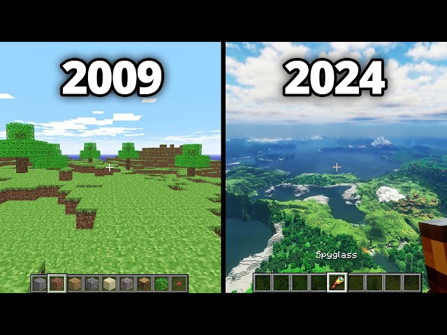 2009 vs 2024 minecraft graphics
