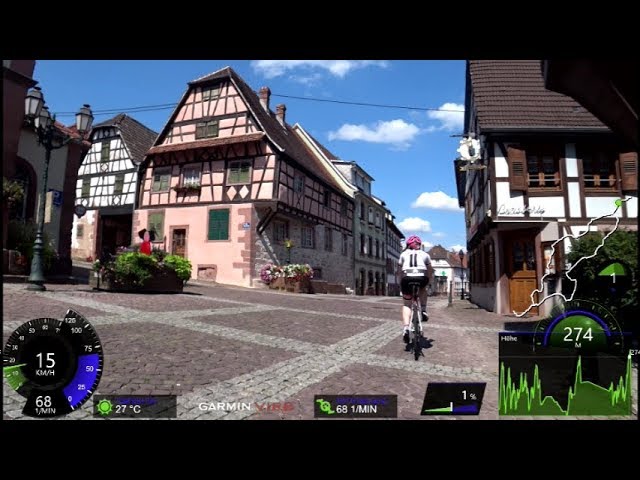 Germany & France Road Cycling Video for Indoor Bike Training 60 Minute Garmin 4K