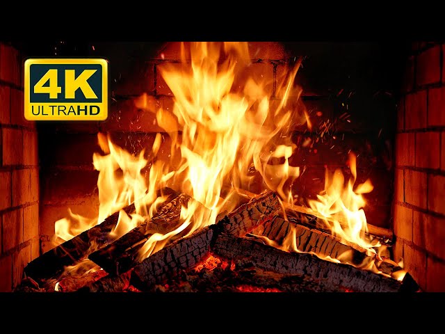 🔥 Cozy Fireplace 4K UHD! Fireplace with Crackling Fire Sounds. Christmas Fireplace Ambience 2024