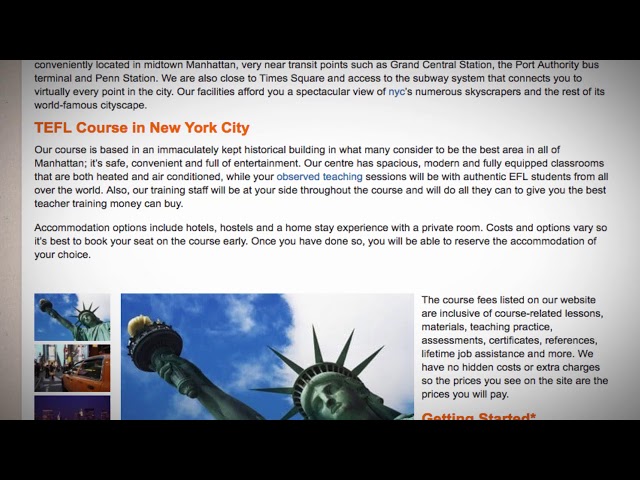 TEFL / TESOL Course in New York City, USA | Teach & Live abroad!