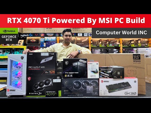 2.6 lakhs Rs Powered By MSI PC Build with RTX 4070 Ti & MSI G Series Monitor  #ComputerWorldINC