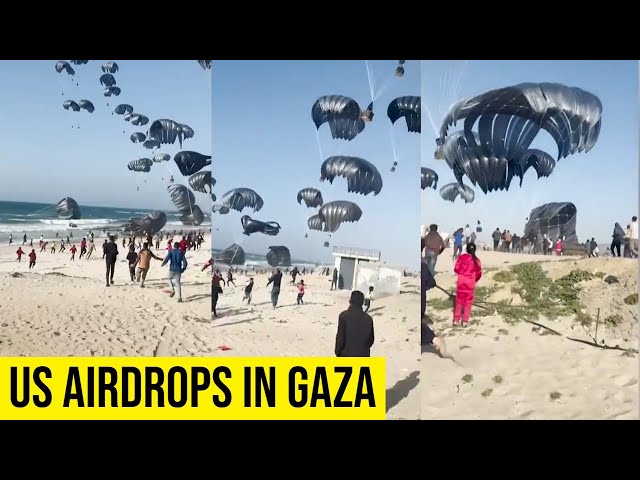 U.S. Begins Airdrops of Humanitarian Aid in Gaza.