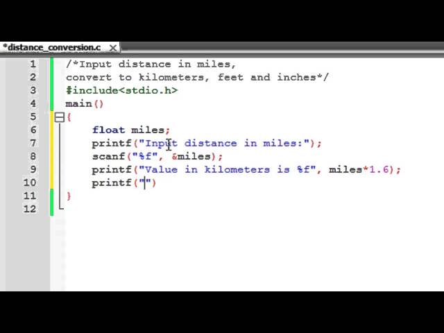 C Programming Tutorial - 14: Distance Conversion Program