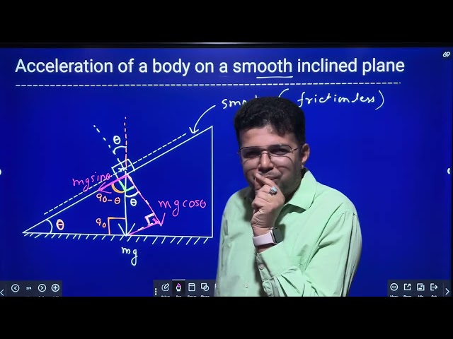 Bridge Course-Lecture 21-Laws of Motion-Acceleration on an inclined plane