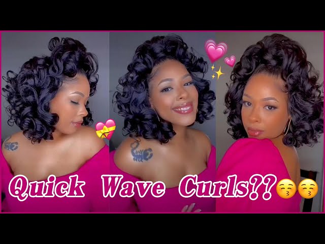 💗Try This Curls Half Up Half Down With Hair Bundles? She's So Cute | Quick Wave | Elfinhair