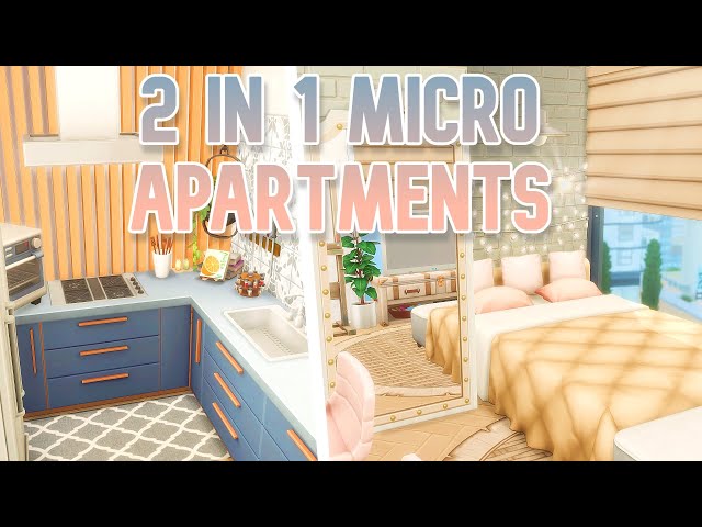 2 in 1 Micro Studio Apartments in 1310 21 Chic Street ~ Sims 4 Apartment Renovation (No CC)