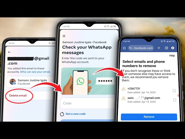 How to Remove Gmail or Phone Number from Facebook 2024 | Check your WhatsApp Messages Facebook