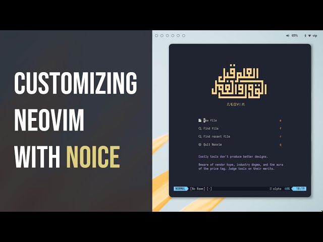Customizing Neovim with Noice #neovim #vim